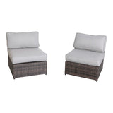 Comfortable Modern Patio Rattan Sectional Set With Cushions