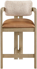 Ravina - Upholstered Counter Stool With Stained Natural Base