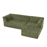 Upholstered L-Shaped Modular Sectional Sofa With Chaise, Wave-Shaped Armrest