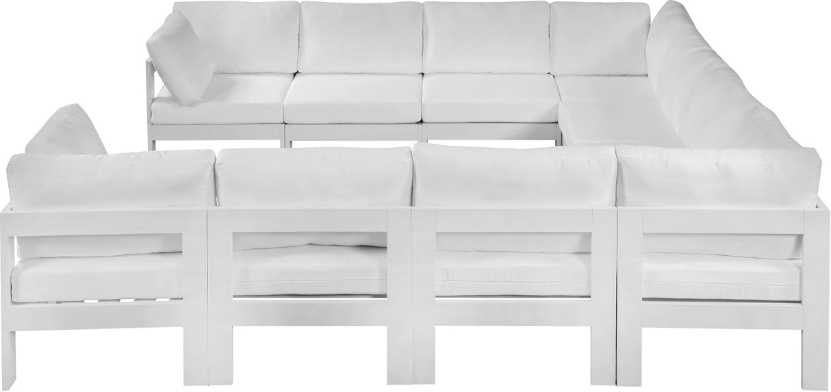 Nizuc - Outdoor Patio 10 Piece Modular Sectional With White Frame