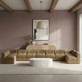 Rummi - Armless Velvet Performance Fabric Upholstered 9 Piece Modular Sectional