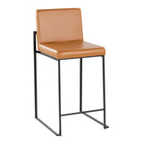 Fuji - High Back Counter Stool - Black Legs