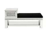 Noralie - 24" Bench With Storage - Mirrored & Faux Diamonds