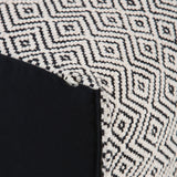Brynn - Square Pouf - Patterned Black / Natural
