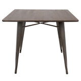 Oregon - 36" Industrial - Farmhouse Dining Table - Antique And Espresso