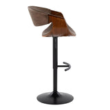 Symphony - Adjustable Barstool (Set of 2) - Black Base And Gray Backrest