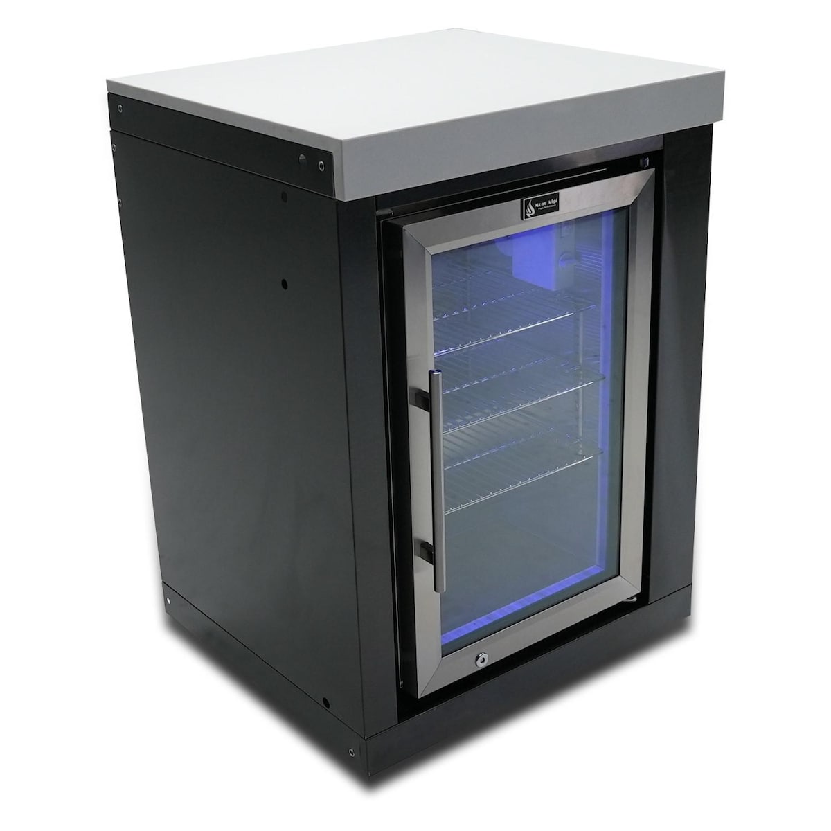 Mont Alpi 2.6 Cu. Ft. Outdoor Rated Refrigerator Cabinet Module - Black Stainless Steel - MASFM-BSS