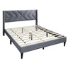 Elegant Bed With Upholstered Headboard, Platform Base