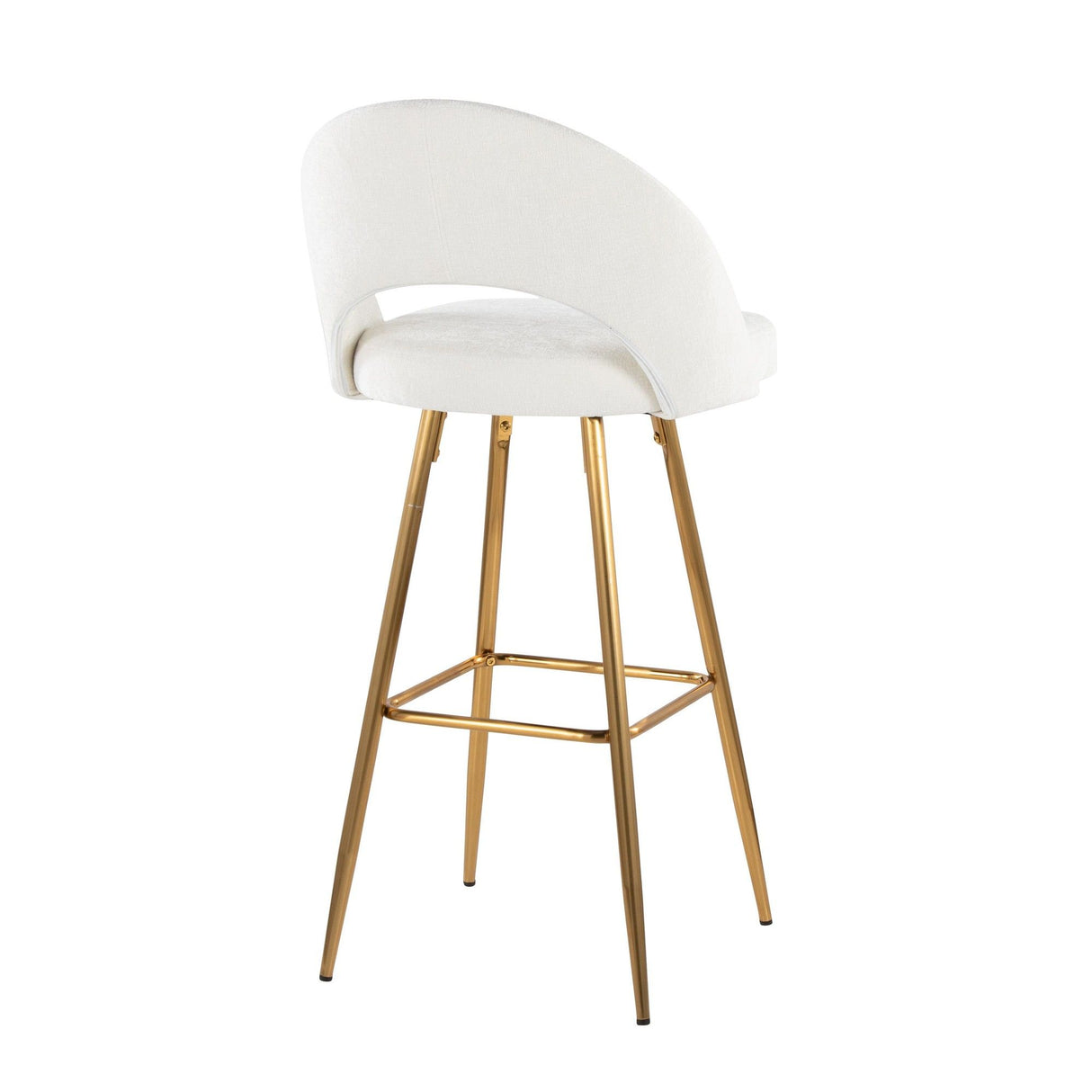Renee - Upholstered Fixed-Height Barstool (Set of 2) - Gold Base