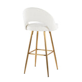Renee - Upholstered Fixed-Height Barstool (Set of 2) - Gold Base