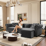 3 In 1 Convertible Sleeper Sofa Bed With Movable Ottoman