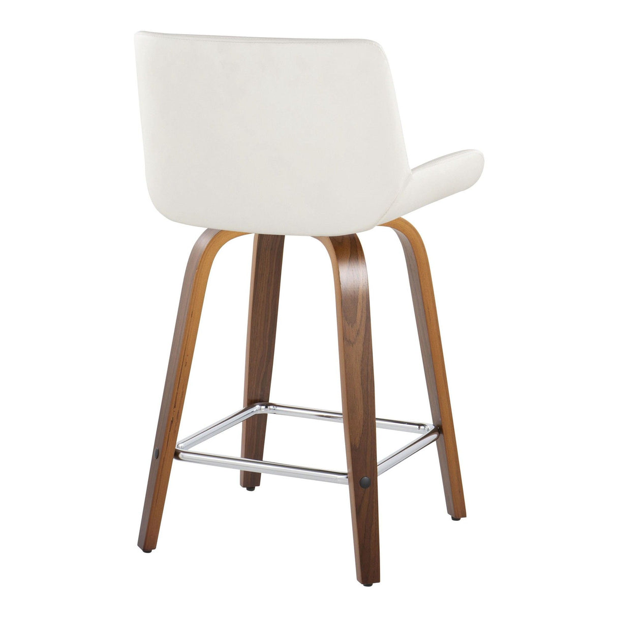 Santi - 24" Fixed-Height Counter Stool With Swivel - Walnut Wood (Set of 2)