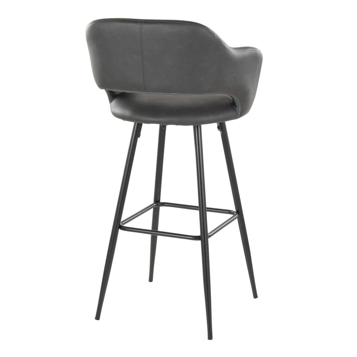 Margarite - 30" Fixed-Height Barstool - Black Metal (Set of 2)