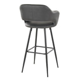Margarite - 30" Fixed-Height Barstool - Black Metal (Set of 2)