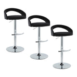 Grotto - Upholstered Adjustable Barstool - Chrome Metal Base