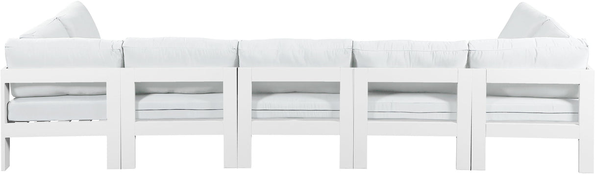 Nizuc - Outdoor Patio 7 Piece Modular Sectional With White Frame