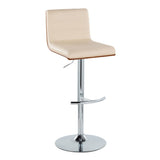 Vasari - Adjustable Barstool (Set of 2) - Cream Faux Leather