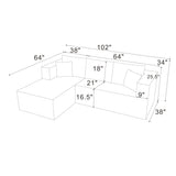 L - Shape Full Compressed Upholstered Sectional