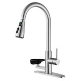 3 In 1 Kitchen Faucet With LED Temperature Display, Pull Down Sprayer