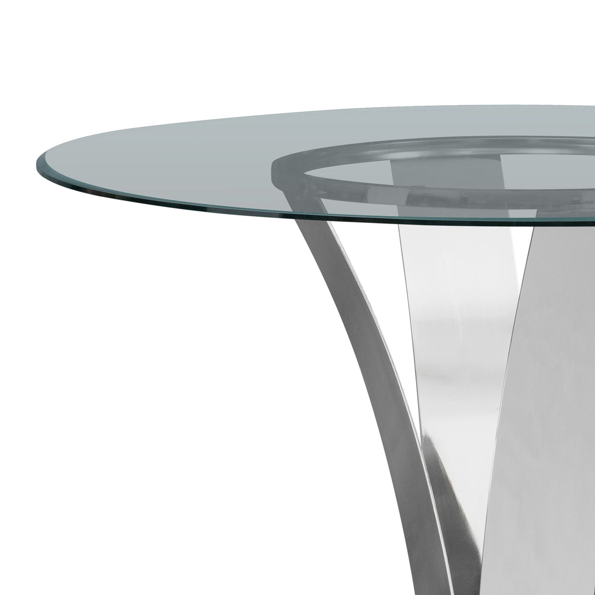 Celina - 5-Piece Round Tempered Glass Tabletop Dining Table Set With Stools Seats Up To 4 - White