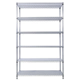 6 Tier 6000Lbs Capacity Nsf Metal Shelf Wire Shelving Unit, Heavy Duty Adjustable Storage Rack With Wheels & Shelf Liners For Commercial Grade Utility Steel Storage Rack