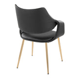 Curvo - High Back Upholstered Chair (Set of 2) - Gold Metal Legs