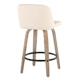 Toriano - 26" Fixed-Height Counter Stool (Set of 2) - Light Brown & Black Base