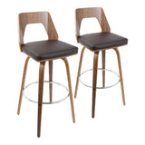 Trilogy - Barstool (Set of 2) - Walnut And Brown Faux Leather