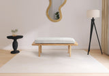 Naya - Chenille Fabric Bench - Cream