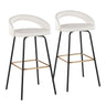 Grotto - Upholstered Fixed-Height Barstool - Black Metal
