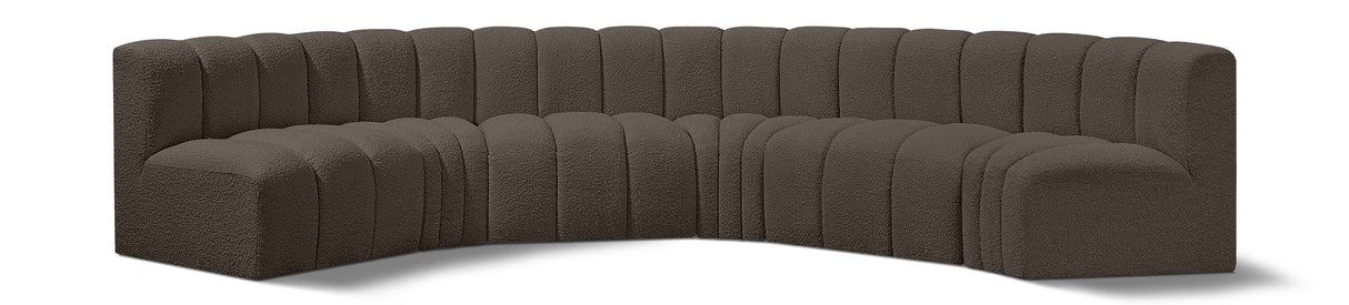 Arc - Boucle Fabric 6 Piece U-Shaped Modular Sofa