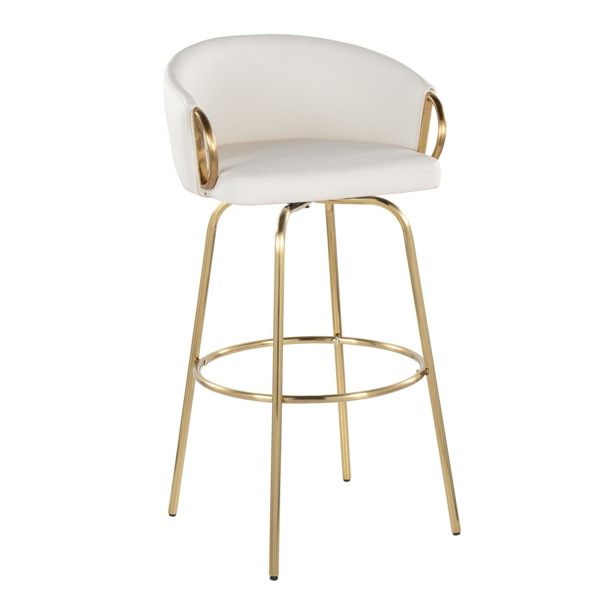 Claire - 30" Fixed-Height Barstool (Set of 2) - Gold Base