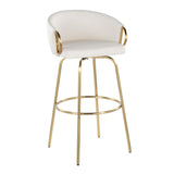 Claire - 30" Fixed-Height Barstool (Set of 2) - Gold Base