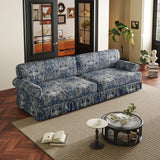 Luxuriously Comfortable Cloud Couch With Elegant Rolled Arms & Pleated Skirt Design