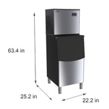 25 in. Stainless-Steel Commercial Air cooled Modular Ice Maker with Full Cube Production, 315lbs/24h, CIM-315.