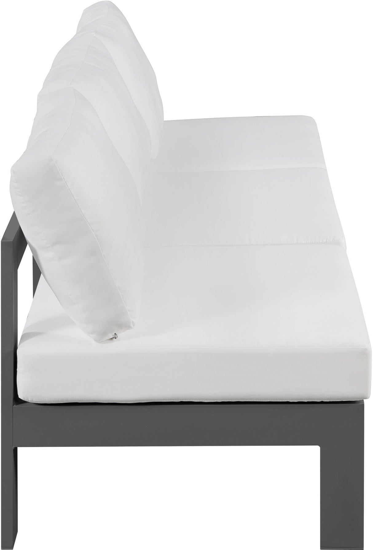 Nizuc - Outdoor Patio 3 Seat Armless Modular Sofa With Gray Frame