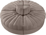 Rummi - Round Velvet Performance Fabric Upholstered 4 Piece Modular Sofa