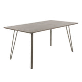 Sedona - Dining Table - Brushed Antique Metal, Dark Brown Wood