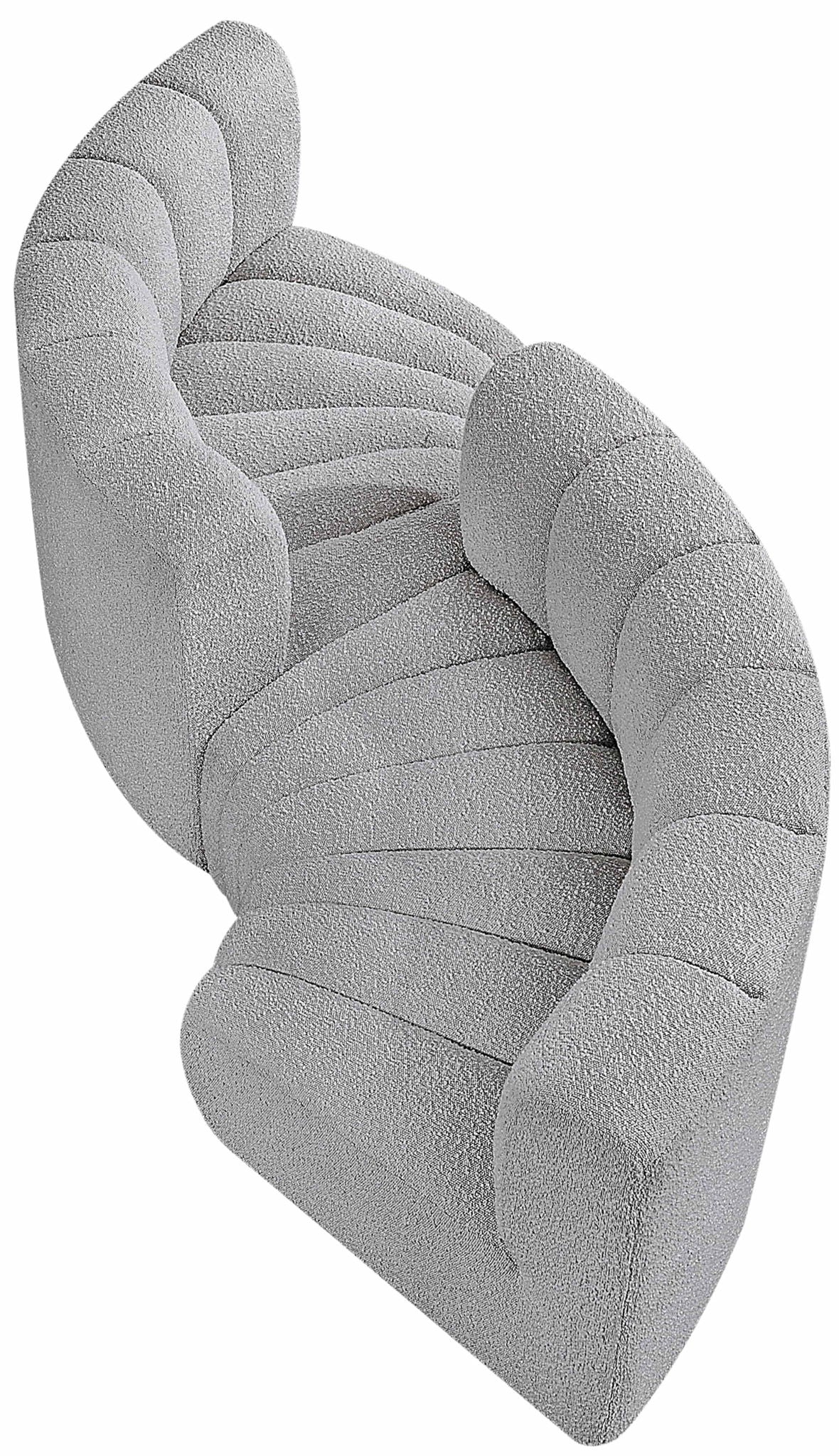 Arc - Boucle Fabric 4 Piece Curved Modular Sofa