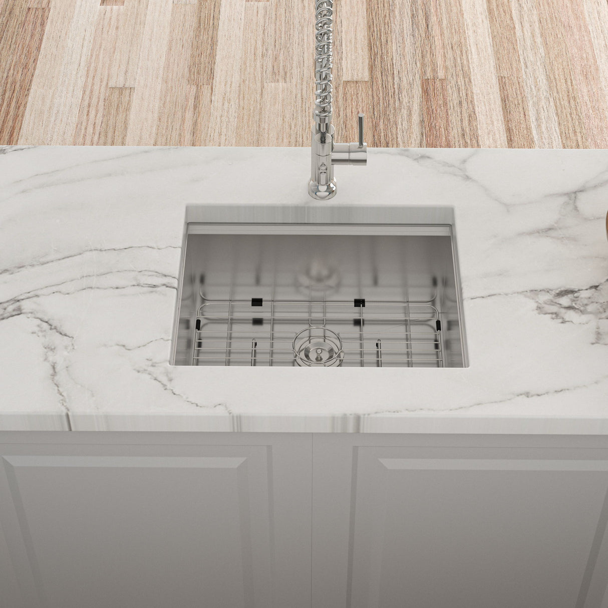 Single Bowl, Undermount Workstation, Kitchen Sink With Accessories