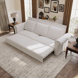 Pull Out Sofa Bed 3 In 1 Velvet Convertible Sleeper Sofa With Nailhead Trim & Rolled Arm, Multi Functional