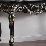 HD-328B - Console Table - Black Enamel With Gold Highlights