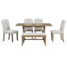 Dining Table Set With 4 Upholstered Chairs And Bench