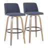 Toriano - 30" Fixed-Height Fabric Barstool (Set of 2)