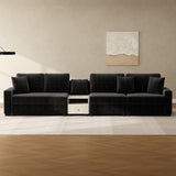 Modular Sofa Couch With Storage Armrest And Center Console