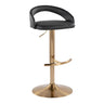 Grotto - Upholstered Adjustable Barstool - Gold Metal Base