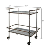 Percy Galvanized Metal Bar Cart - Gray