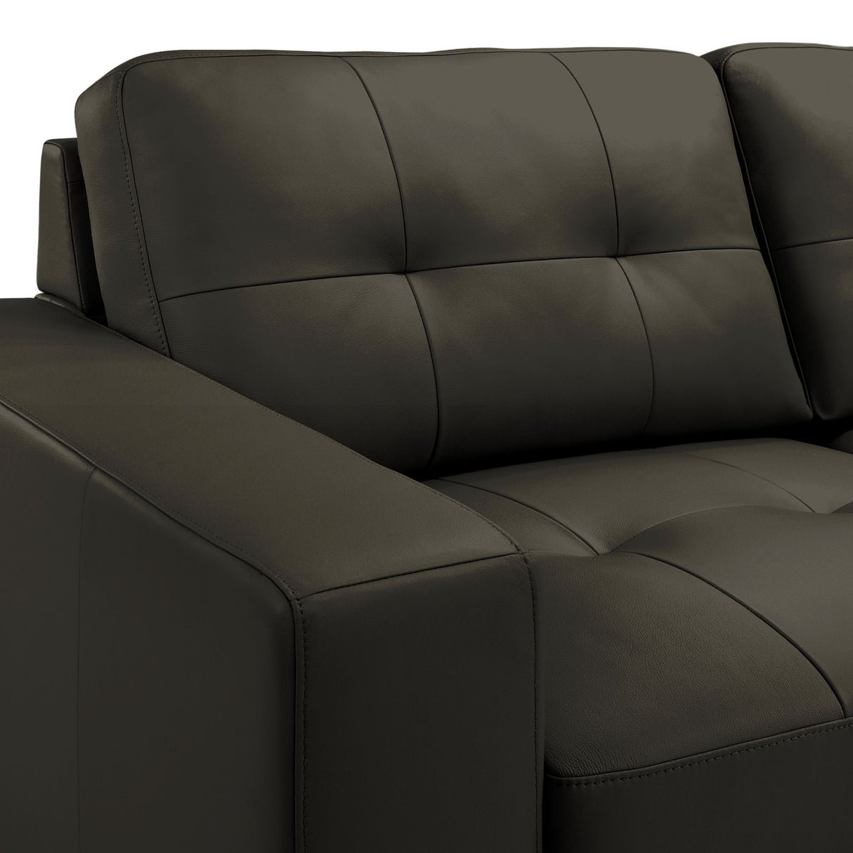 Pimentel - Leather Sectional Sofa With Tufted Back And Track Arms