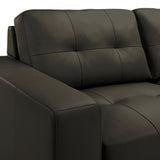 Pimentel - Leather Sectional Sofa With Tufted Back And Track Arms