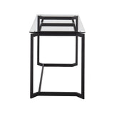 Masters - Modern Office Desk - Black Steel With Clear Glass Top